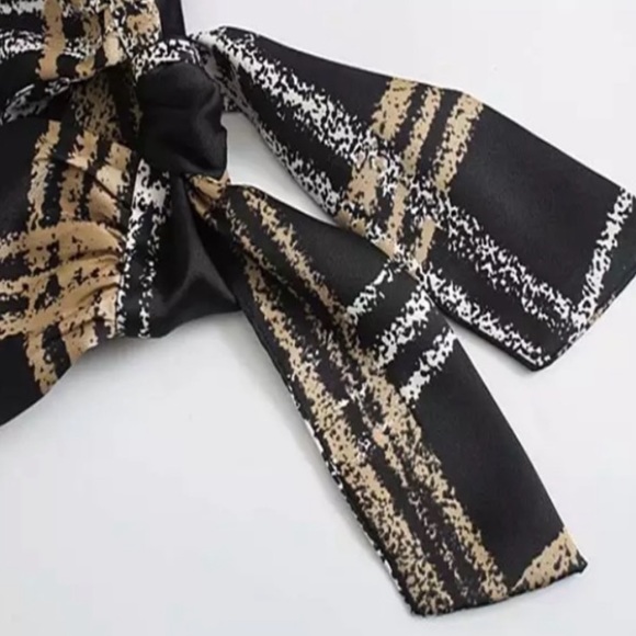 New Zara ZARA PLAID SHIRT DRESS TIE CUFF - Picture 12 of 13